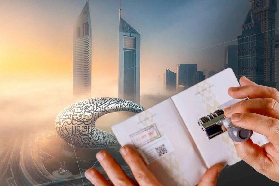 Attesting a passport with an official stamp